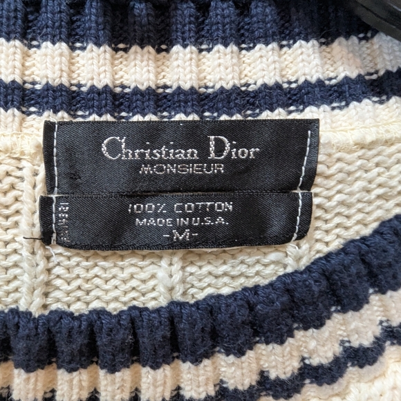 Christian Dior Monsieur Cotton Cable Knit CrewNeck Sweater Size M - Picture 2 of 5